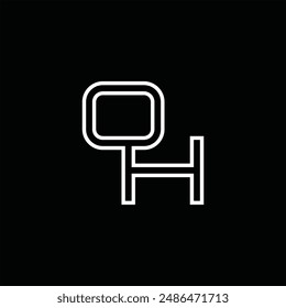 Logo Monogramm mit Linienstil Schwarz Hintergrund Design Vorlage
