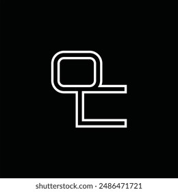 Logo monogram with line style black background design template