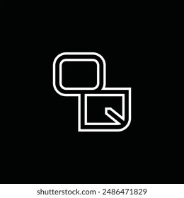 Logo monogram with line style black background design template