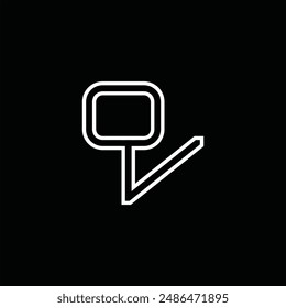 Logo monogram with line style black background design template