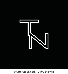 Logo monogram with line style black background design template