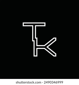 Logo monograma con estilo de línea de fondo negro diseño Plantilla