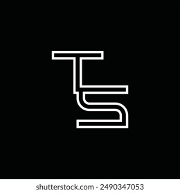 Logo monogram with line style black background design template