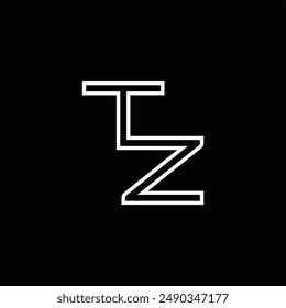 Logo monogram with line style black background design template