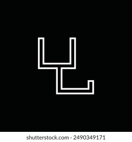 Logo Monogramm mit Linienstil Schwarz Hintergrund Design Vorlage