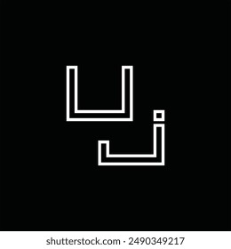 Logo monograma con estilo de línea de fondo negro diseño Plantilla