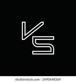 Logo monogram with line style black background design template