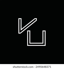 Logo monograma con estilo de línea de fondo negro diseño Plantilla