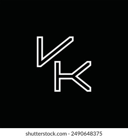 Logo Monogramm mit Linienstil Schwarz Hintergrund Design Vorlage