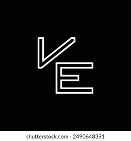 Logo monogram with line style black background design template