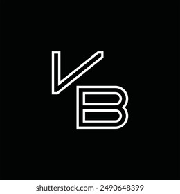 Logo monograma con estilo de línea de fondo negro diseño Plantilla