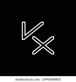 Logo Monogramm mit Linienstil Schwarz Hintergrund Design Vorlage