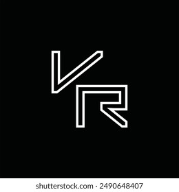 Logo monogram with line style black background design template