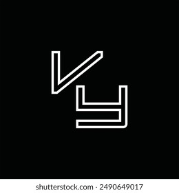 Logo monogram with line style black background design template