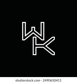 Logo monogram with line style black background design template