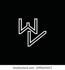 Logo Monogramm mit Linienstil Schwarz Hintergrund Design Vorlage