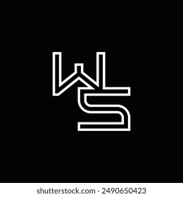Logo monograma con estilo de línea de fondo negro diseño Plantilla