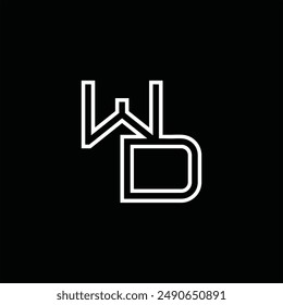 Logo monogram with line style black background design template