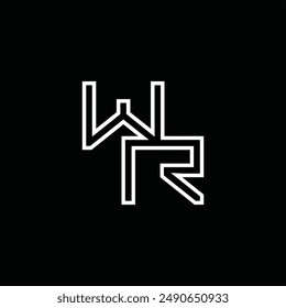 Logo monogram with line style black background design template