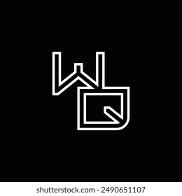 Logo monogram with line style black background design template