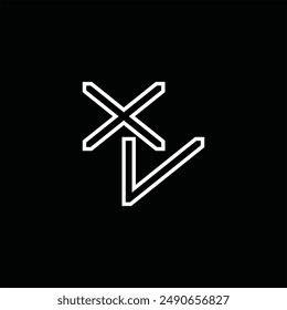 Logo monogram with line style black background design template