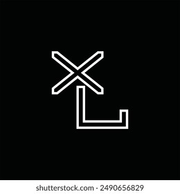Logo monogram with line style black background design template