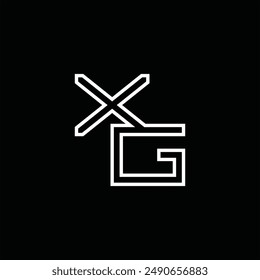 Logo Monogramm mit Linienstil Schwarz Hintergrund Design Vorlage