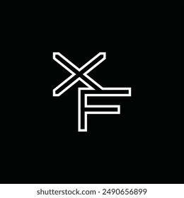 Logo Monogramm mit Linienstil Schwarz Hintergrund Design Vorlage