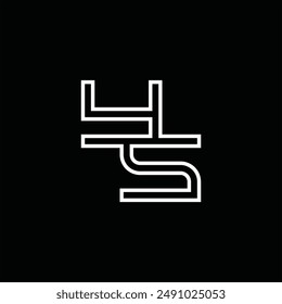 Logo Monogramm mit Linienstil Schwarz Hintergrund Design Vorlage