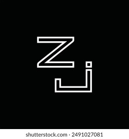 Logo monogram with line style black background design template