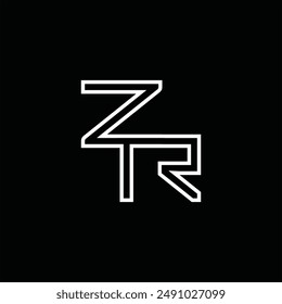 Logo monogram with line style black background design template