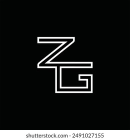Logo monogram with line style black background design template