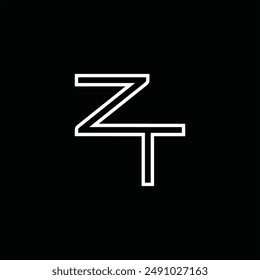 Logo monogram with line style black background design template