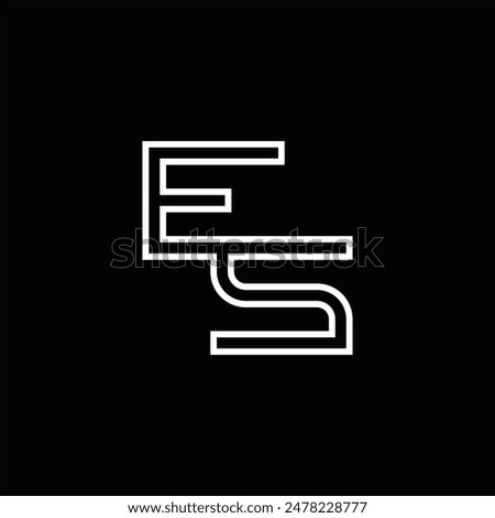 Logo monogram with line style black background design template