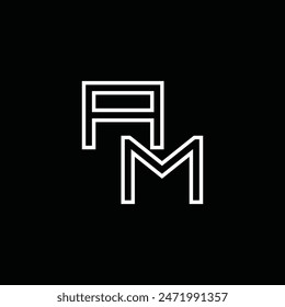 Logo monogram with line style blackground design template