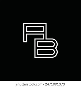 Logo monograma con estilo de línea de Plantilla de diseño de fondo