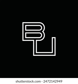 Logo monogram with line style blackground design template