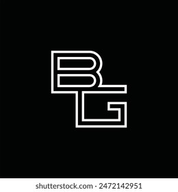Logo monogram with line style blackground design template