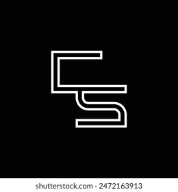 Logo monogram with line style blackground design template