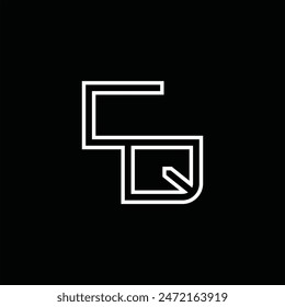 Logo monograma con estilo de línea de Plantilla de diseño de fondo