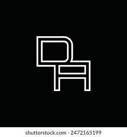 Logo monograma con estilo de línea de Plantilla de diseño de fondo