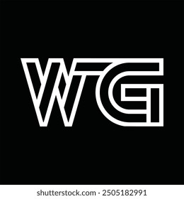 Logo monogram with line style negative space on black background