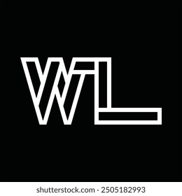 Logo monogram with line style negative space on black background