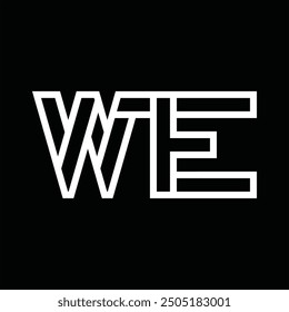 Logo monogram with line style negative space on black background