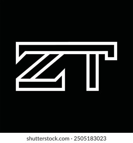 Logo monogram with line style negative space on black background