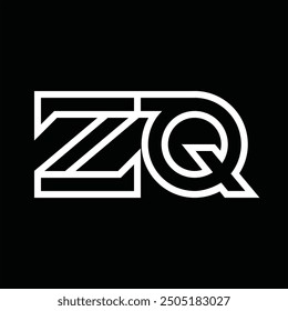 Logo monogram with line style negative space on black background