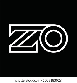 Logo monogram with line style negative space on black background