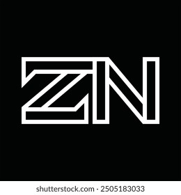 Logo monogram with line style negative space on black background