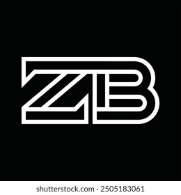 Logo monogram with line style negative space on black background