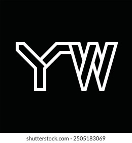 Logo monogram with line style negative space on black background